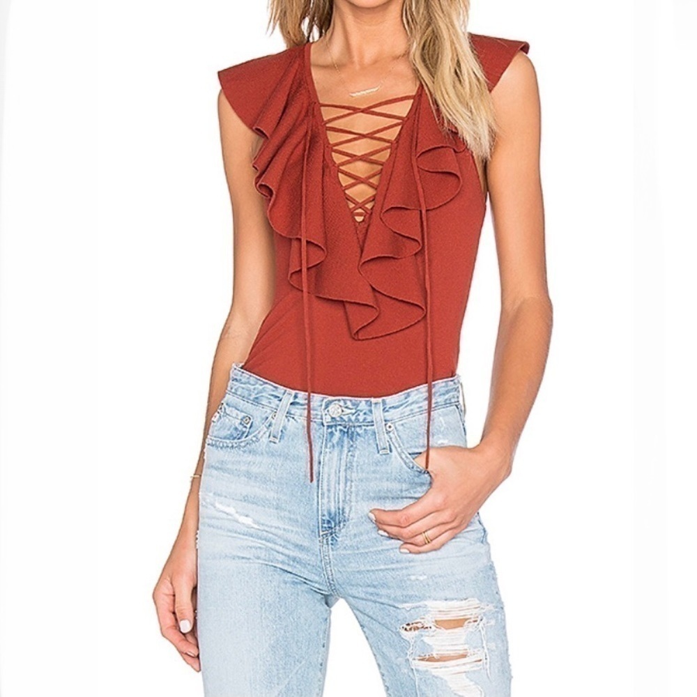 REVOLVE RONNY KOBO LUZ BODYSUIT In Auburn Small